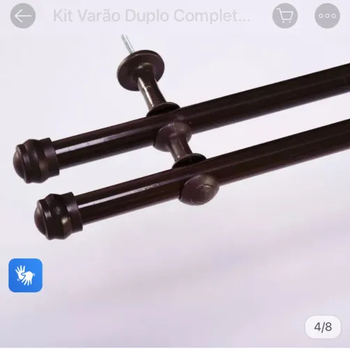 Kit varão duplo marrom