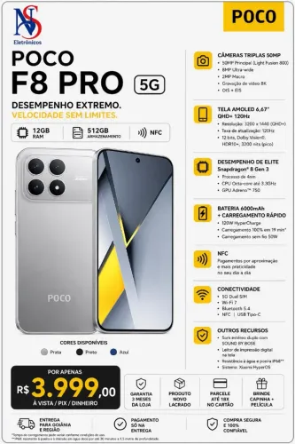 CEL XIAOMI POCO F8 PRO 5G 12+512GB GLOBAL BLACK DUAL LACRADO