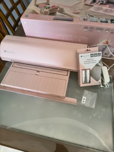 Plotter de Corte Profissional Silhouette Cameo 5 Rosa + Kit Original Silhouette Heat Pen