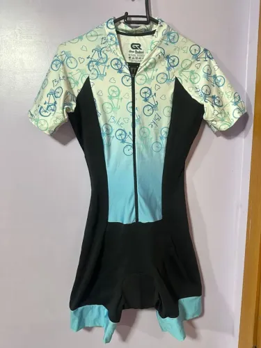 Macacão Ciclismo Feminino Giro Radical Azul e Preto - Tam P