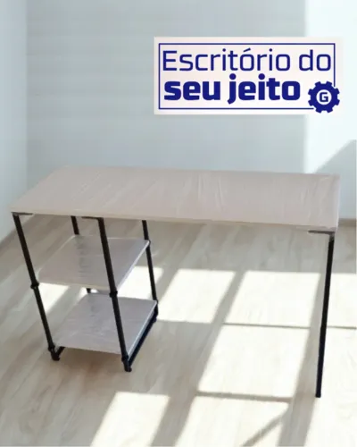 Mesa de Escritório 1,1m NOVA Multiuso Estilo Industrial para Computador Notebook de Estudo