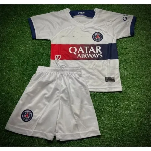 Conjunto Infantil PSG Away Branca 23/24 5/6 Anos