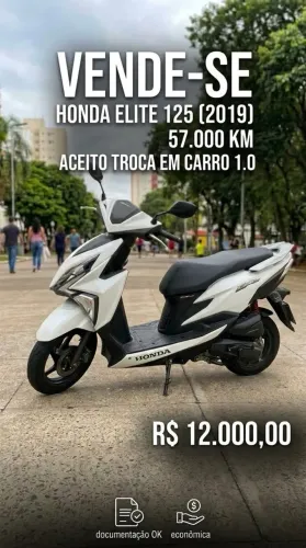 Honda Elite 125 2019 - Conservada (57k km) | Aceito Troca em Carro 1.0