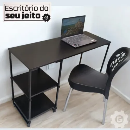 Escrivaninha 1,1m NOVA Mesa Industrial Multiuso para Computador Notebook de Estudo Gamer