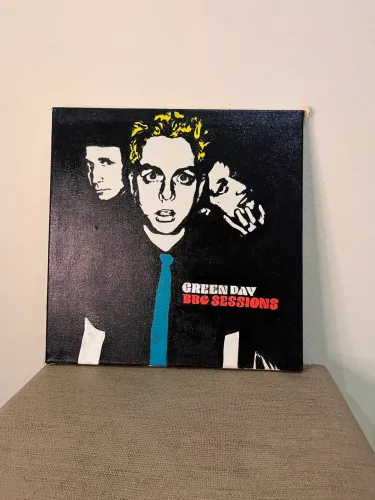 Quadro Green Day BBC Sessions - Pintura à Mão (Peça Única)