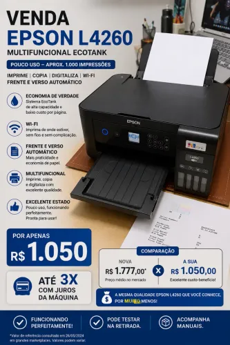 Epson EcoTank L4260 Wi-Fi - Pouco Uso