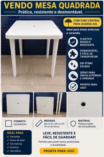 Vendo mesa quadrada