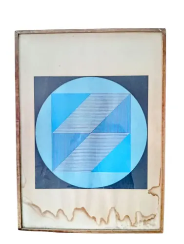 Serigrafia Dionísio Del Santo cubo cósmico 1975
