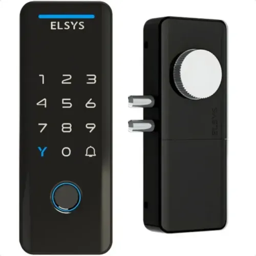 Fechadura Digital Elsys Ds4100v Senha E Tag Preta