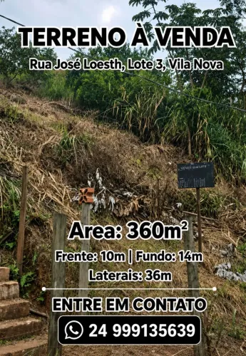 Vendo terreno na vila nova, na rua jose loesch.