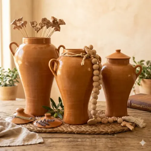 Composição de Vasos Rústicos