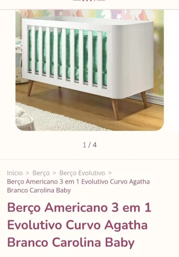 Berço 3 em 1 Carolina baby