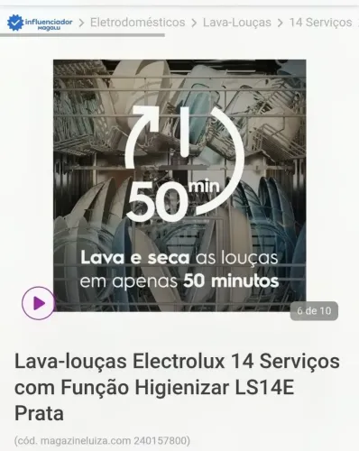 Lava-louças Electrolux 14 Serviços Inox - Nova | 6% OFF no Pix