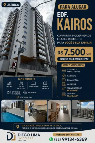 Apartamento no Edificio Kairós -Jatiûca