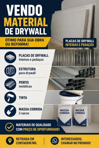 Placa drawaal mais perfil, tinta, massa corrida