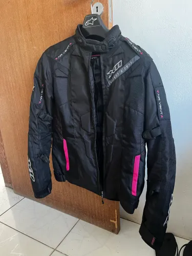Jaqueta Motociclista Feminina X11 Evo 3 (Tamanho G) - Preta e Rosa