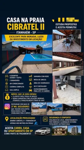 Casa de praia em itanhaém pavao