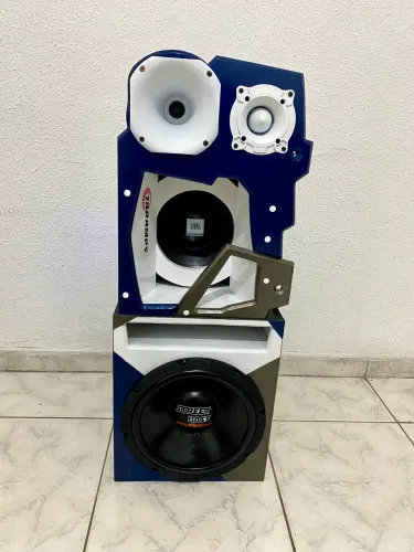 Som quadriway 12 polegadas completo com modulo, fonte e toca cd com bluetooth