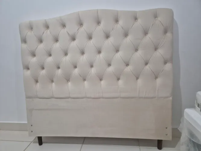 Cabeceira de cama box casal dunas veludo