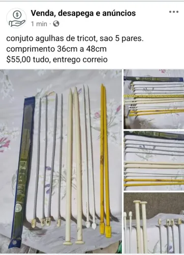 Agulhas de tricot 5 pares