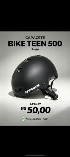 Capacete bike teen Black 500 52/55 cm pouco uso $ 50.00 Bairro Cidade nova BH
