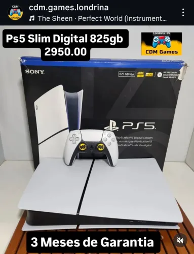 Ps5 Slim Digital 825gb 2950.00 - 3m Garantia- Não Aceito Oferta