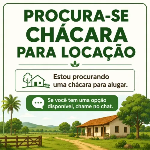 Procuro chácara para alugar 