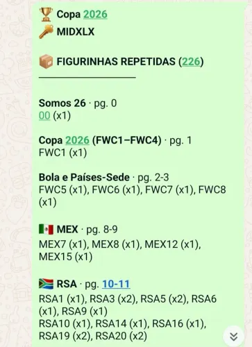Figurinhas da COPA