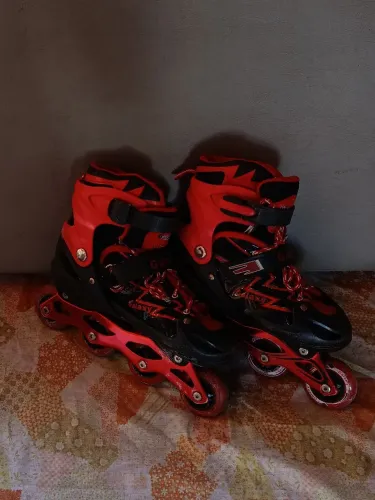 patins Galaxy vermelho, primeira roda com led, do 38 a 41