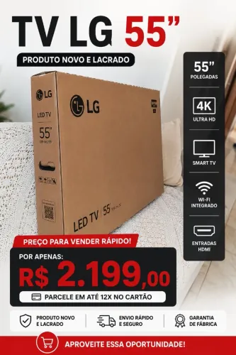 TV LG 55" 4K UHD Smart TV - Nova e Lacrada
