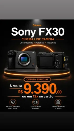 Câmera Sony FX30 lacrada 
