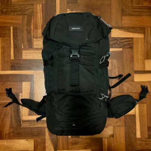 Mochila de Viagem/Trekking 50l Travel 100 Forclaz Preto
