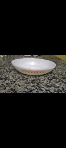 Travessa Oval Funda Opalina Gravatinha Laranja Antiga - Termorey