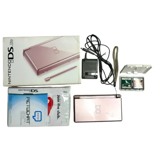 Nintendo Ds Lite completo Rosa + jogos originais 