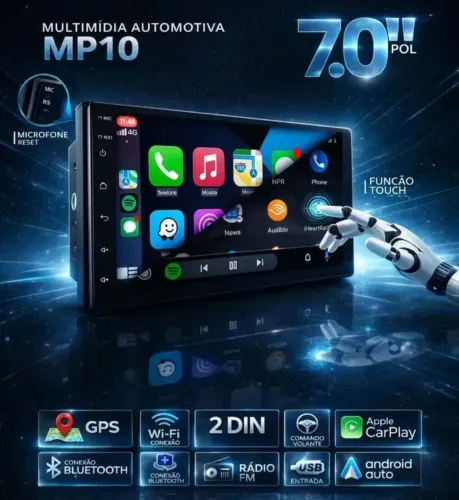 Central Multimídia Mp10 7" polegadas 