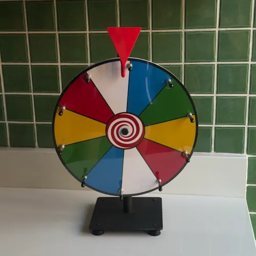 Roleta Roda da Fortuna de mesa giratória para jogos da sorte com 10 slots