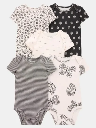 Kit 5 bodies carters tamanhos 9, 12, 18 e 24 meses importados (Novos)