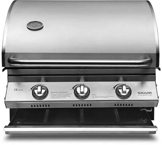 SUGGAR CHURRASQUEIRA PARA BANCADA INOX À GÁS CH3001IX