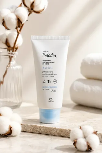 DESODORANTE EM CREME LEITE DE ALGODAO NATURA TODODIA 80G