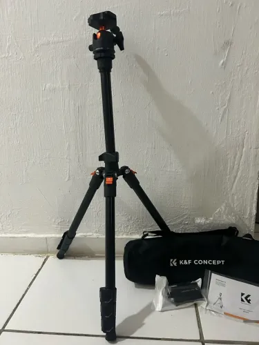 Tripé K&F Concept 1,60m para Celular e Câmera