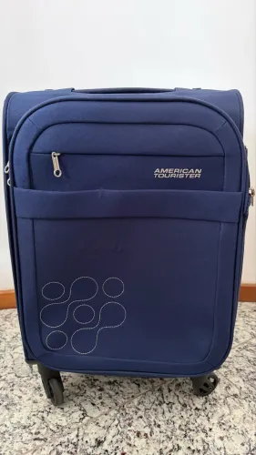 Mala de Viagem American Tourister Eclipse Spinner Azul - 4 Rodas 360°