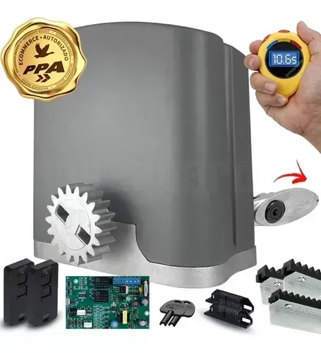 kit motor de portão ppa dz stark peccenim 10s 400kg +acessorios