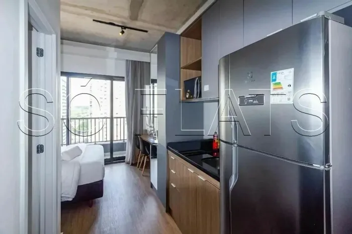 Studio mobiliado 21m² na Vila Olímpia próximo ao Shopping Vila Olímpia e Parque do Povo.