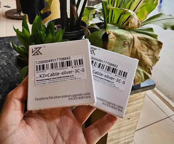 ? **Cabo de Reposição KZ Tipo C Banhado a Prata (2 Pinos) para Fones In-Ear**<br>