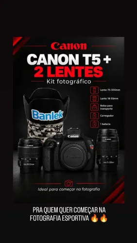 Canon t5 + 2 lentes