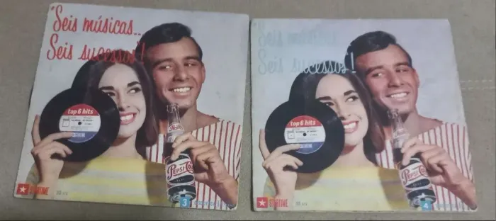 2 disco de vinil lp compacto coleção pepsi vol 3 e 4 toca disco radiola vitrola som antigo