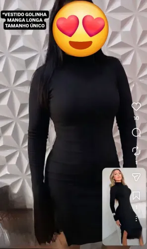 Vestido golinha manga curta e manga longa