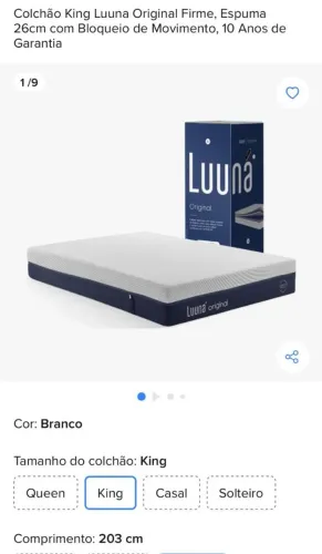 Vendo Colchão em ótimo estado. Motivo da venda: mudança.