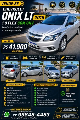 Chevrolet Onix Hatch LT 1.0 8V Flex Power Mec. 4P 2016