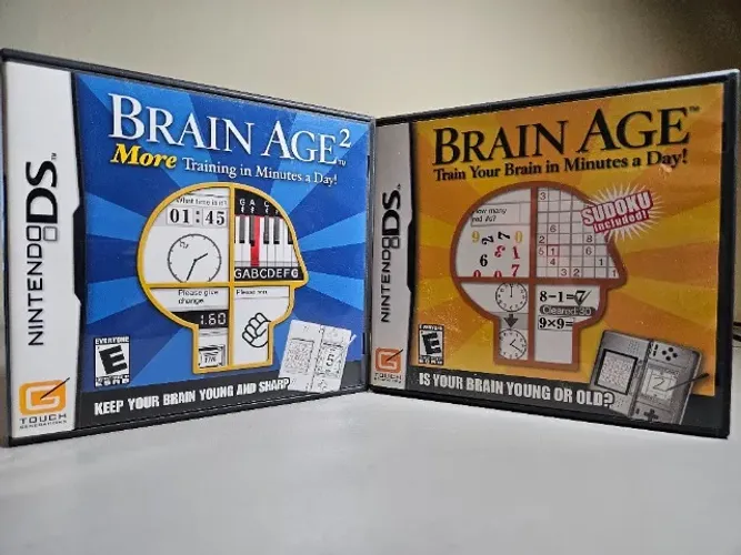 Jogos Brain Age 1 e 2 | Nintendo DS | Versão Americana | Completos CIB Testados